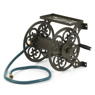 Liberty Garden Hose Reel, Wall-Mount, Antique Patina, Holds 125-Ft.