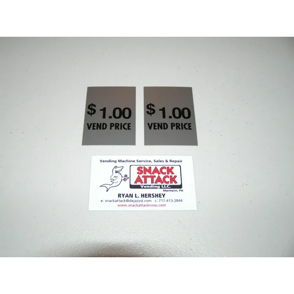 (2) Soda Vending Machine Decals "$1.00 Vend Price." / Free Ship!