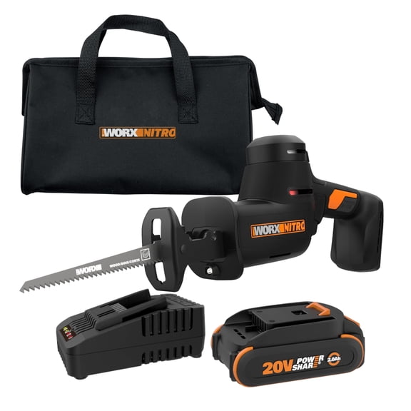 Worx Nitro WX501L 20V Brushless Cordless Compact Reciprocating Saw