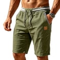thumbnail image 2 of LEKWK Summer Casual Shorts for Men Lightweight Beach Lounge Wear Elastic Waist with Drawstring Comfy Relaxed Fit Workout Athletic Golf Bottoms with Side Pockets Army Green XXXL, 2 of 5