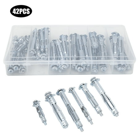 

2024 42PCS M4~M6 Expansion Bolt Plasterboard Screw Combination Kit Hand Tool Accessory for Industry
