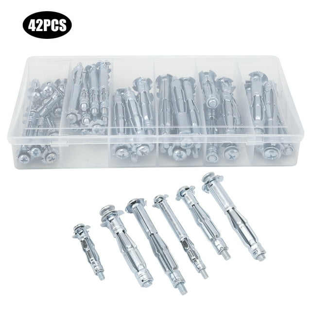 Drywall Screw,42PCS M4~M6 Expansion Bolt Screw Bolt Highly Versatile
