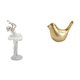 thumbnail image 5 of Figura artística de una bailarina moderna con pájaros dorados. Estatua creativa de animal para dormitorio, oficina, repisa de chimenea, sala de estar, 5 of 7