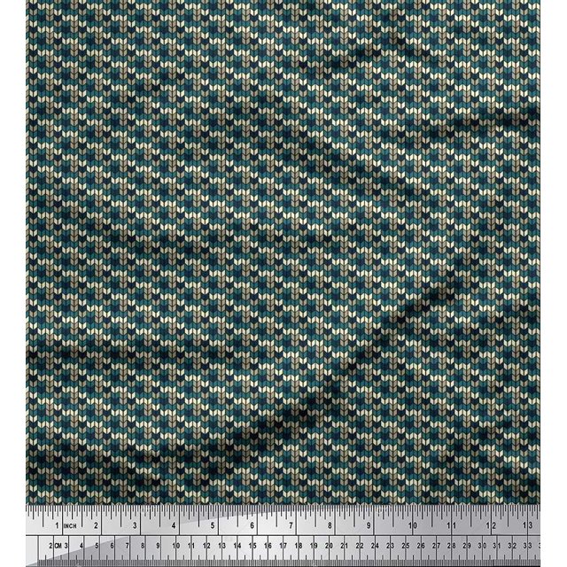 Soimoi Poly Georgette Fabric Herringbone Shirting Print Fabric by Yard 42 Inch Wide