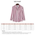 thumbnail image 4 of Men Striped Shirt Long Sleeve Turn Down Collar Loose Fit Botton Down Blouse for Daily Wear Work Pink XL Rawiri, 4 of 5