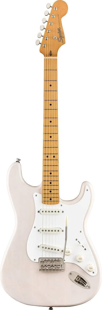 Squier Classic Vibe '50s Stratocaster 25.5 in Electric Guitar, White Blonde with Tremolo Bridge