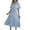 Light Blue, variant on Antinious Ladies Summer Dress,Elegant Dresses for Women,Evening Dresses for Women Casual V-Neck Solid Short Sleeve Midi Dresses,Light Blue,L
