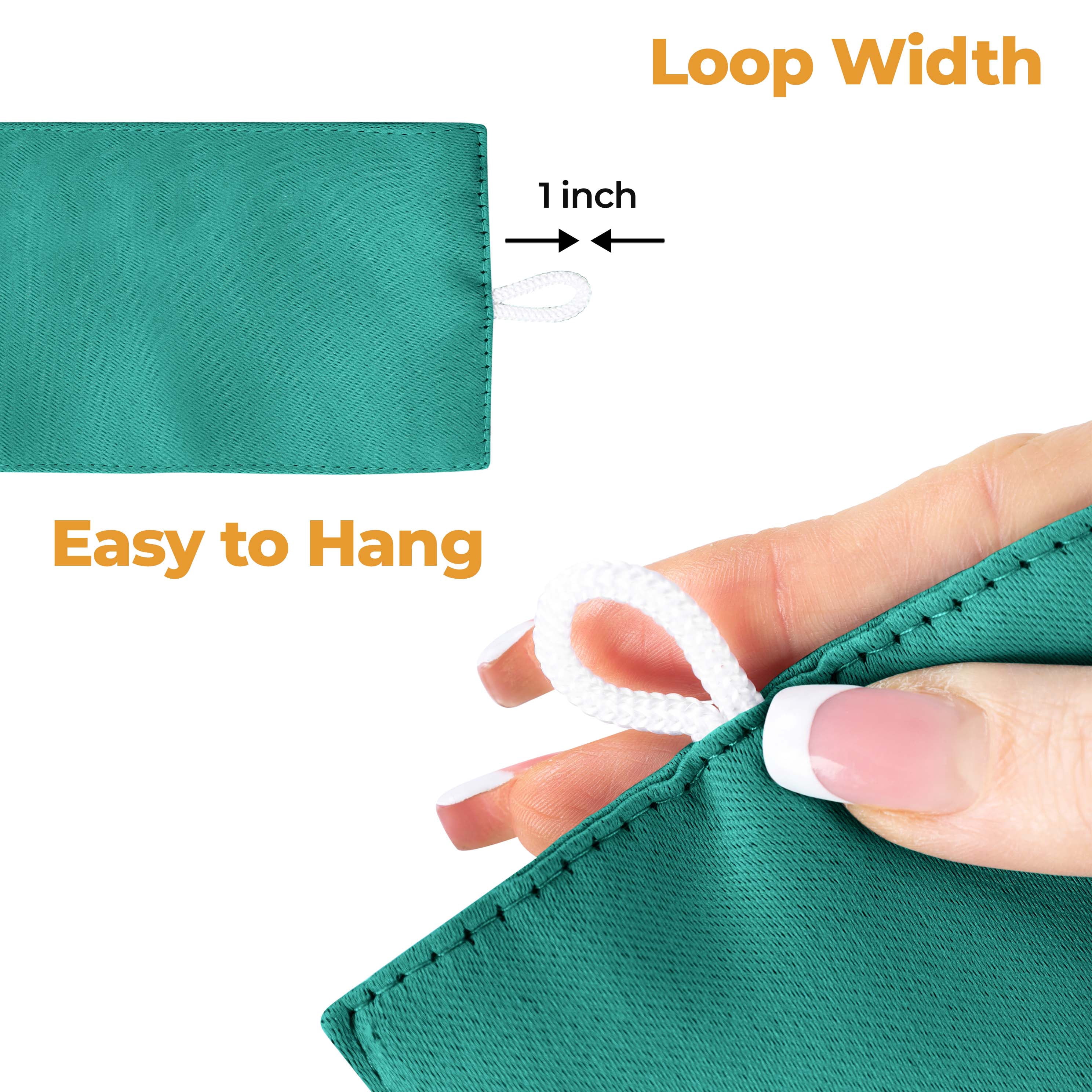 Superior Blackout Solid Light Filtering Grommet Curtain Panel Set, 46" x 84", Cerulean Blue