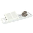 thumbnail image 1 of Graflsoa White Bamboo Bathtub Caddy with Non-Slip Silicon Pads, Multi-Functional Storage Tray for Bath Essentials, Wine, Books, and Devices, 27.5 Inches, 1 of 7