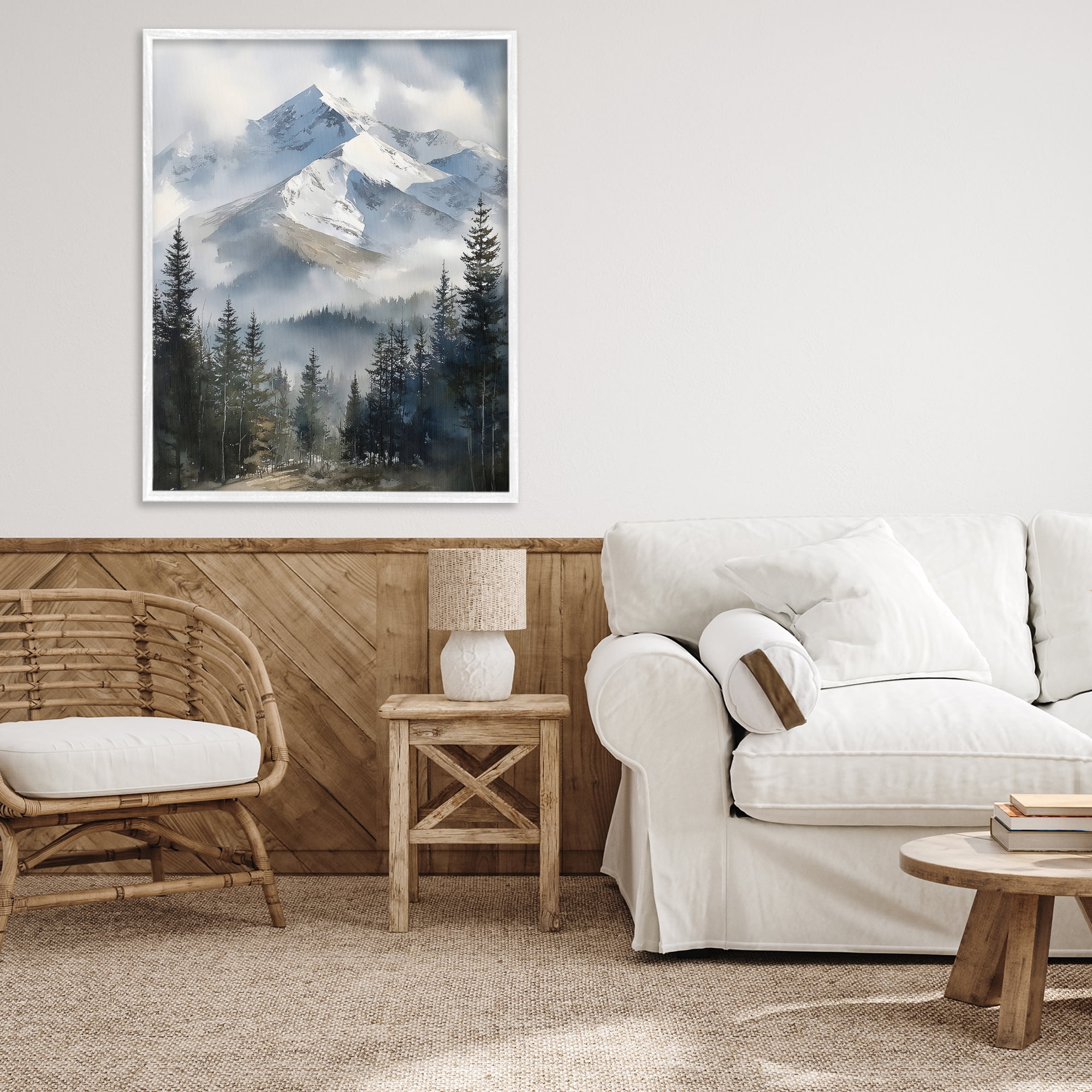 Stupell Industries Snow & Mist Alpines White Framed Giclee Art, design by Franklyn Gregory