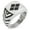 Silver, variant on Stainless Steel Takeda Samurai Crest Chevron Pattern Biker Style Polished Ring