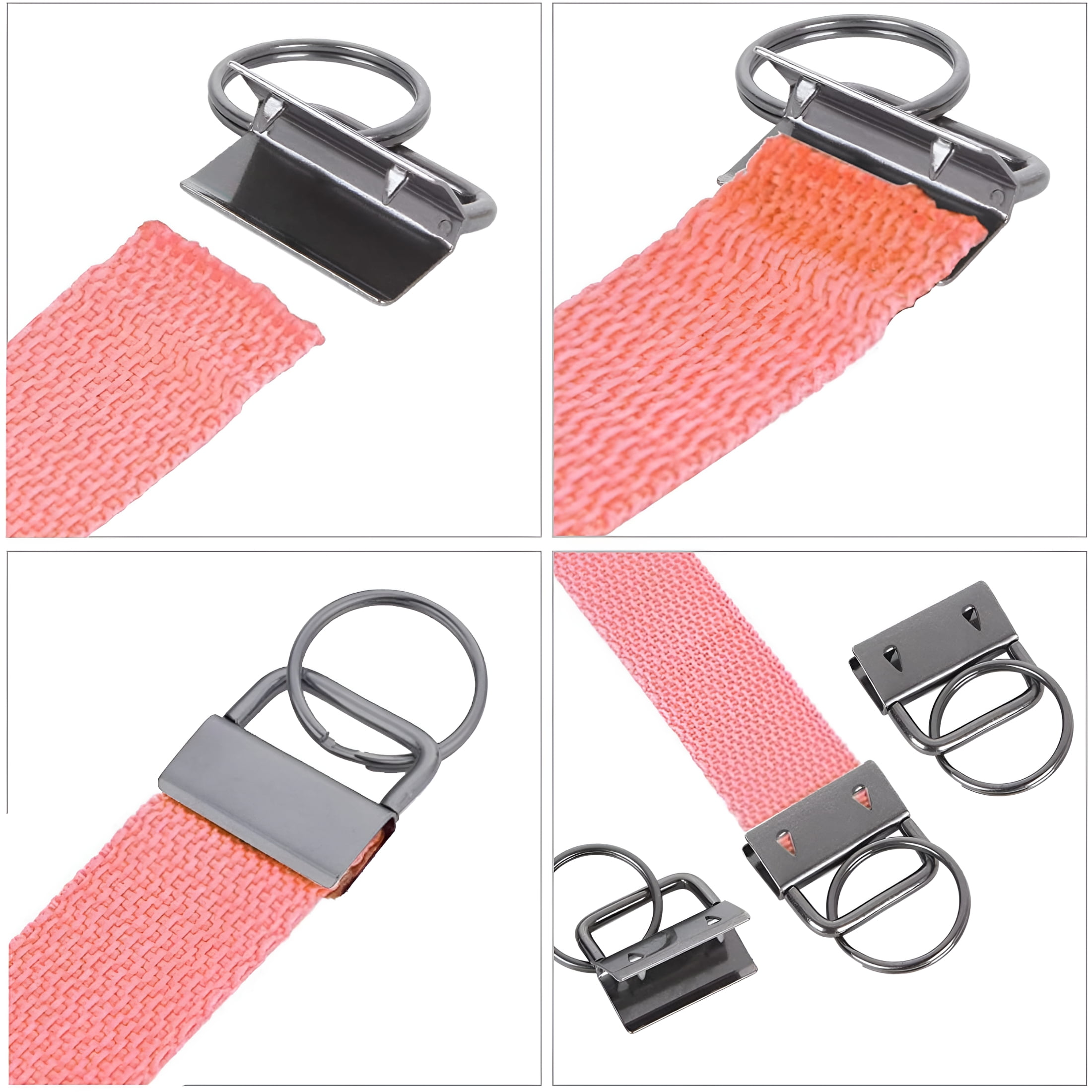 ZHZFKQ 2026 New 100 Pcs Wristlet Hardware, 1 Inch Key Fob Hardware for Keychain, Key Lanyard and Key Chain Making Hardware Supplies for Diy, Crafting, Gifts, Key Organization