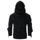thumbnail image 1 of Retro Dark Masked Drawstring manga larga con capucha botón decorativo hombres Top Pompotops  oipoqjl16957, 1 of 6