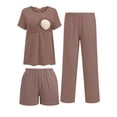 thumbnail image 2 of Avidlove Maternity Nursing Pajamas Set 3 Piece Short Sleeve Postpartum Breastfeeding Top Pregnancy Shorts and Long Pants, 2 of 8
