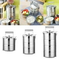thumbnail image 4 of Boîte de Rangement Alimentaire Bento pour Lunch Empilable en Acier Inoxydable Isolée Thermiquement Tiffin 2 Niveaux, 4 of 9