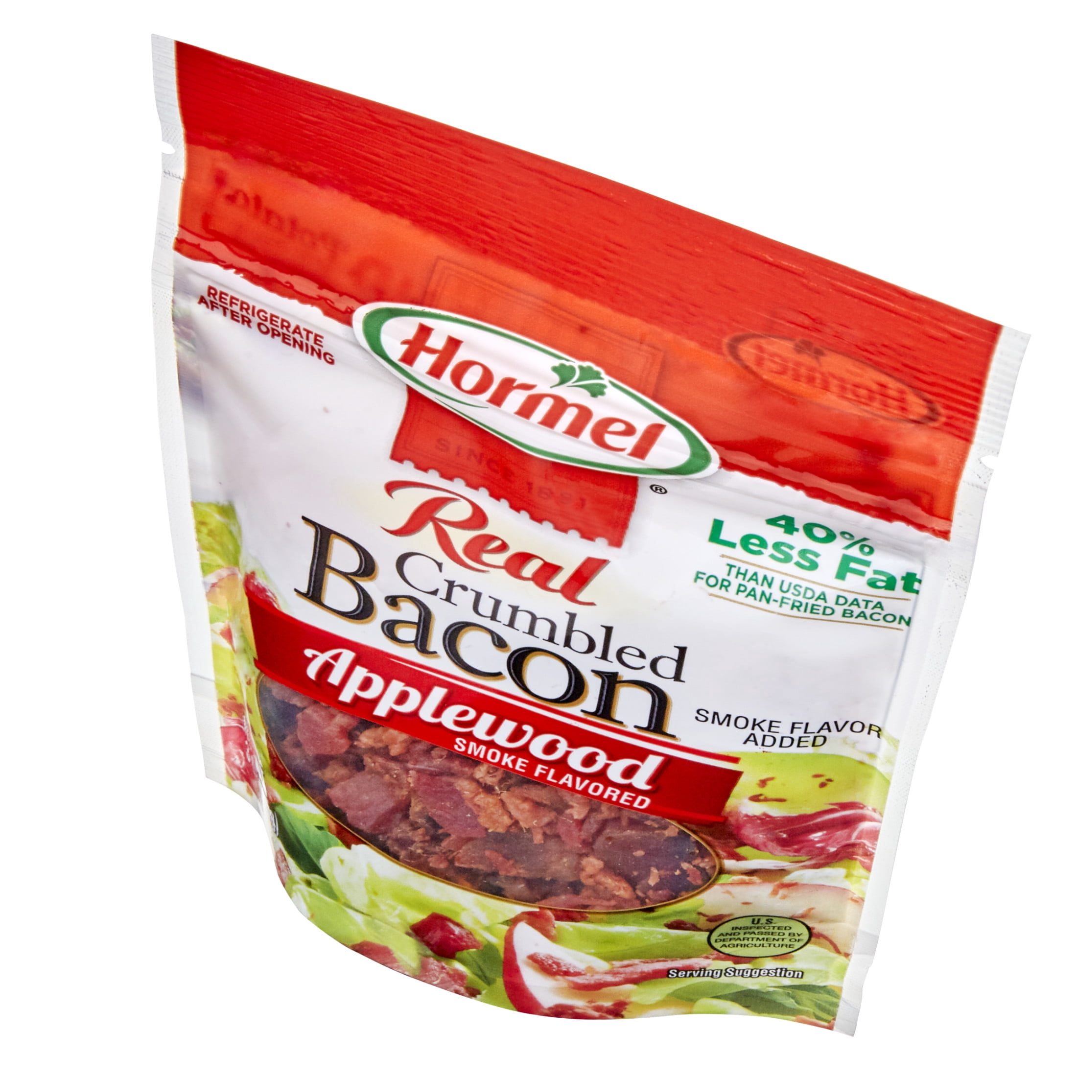 (8 pack) HORMEL Real Crumbled Bacon Topping, Applewood Smoke Flavored, Shelf Stable, 3 oz Plastic Bag
