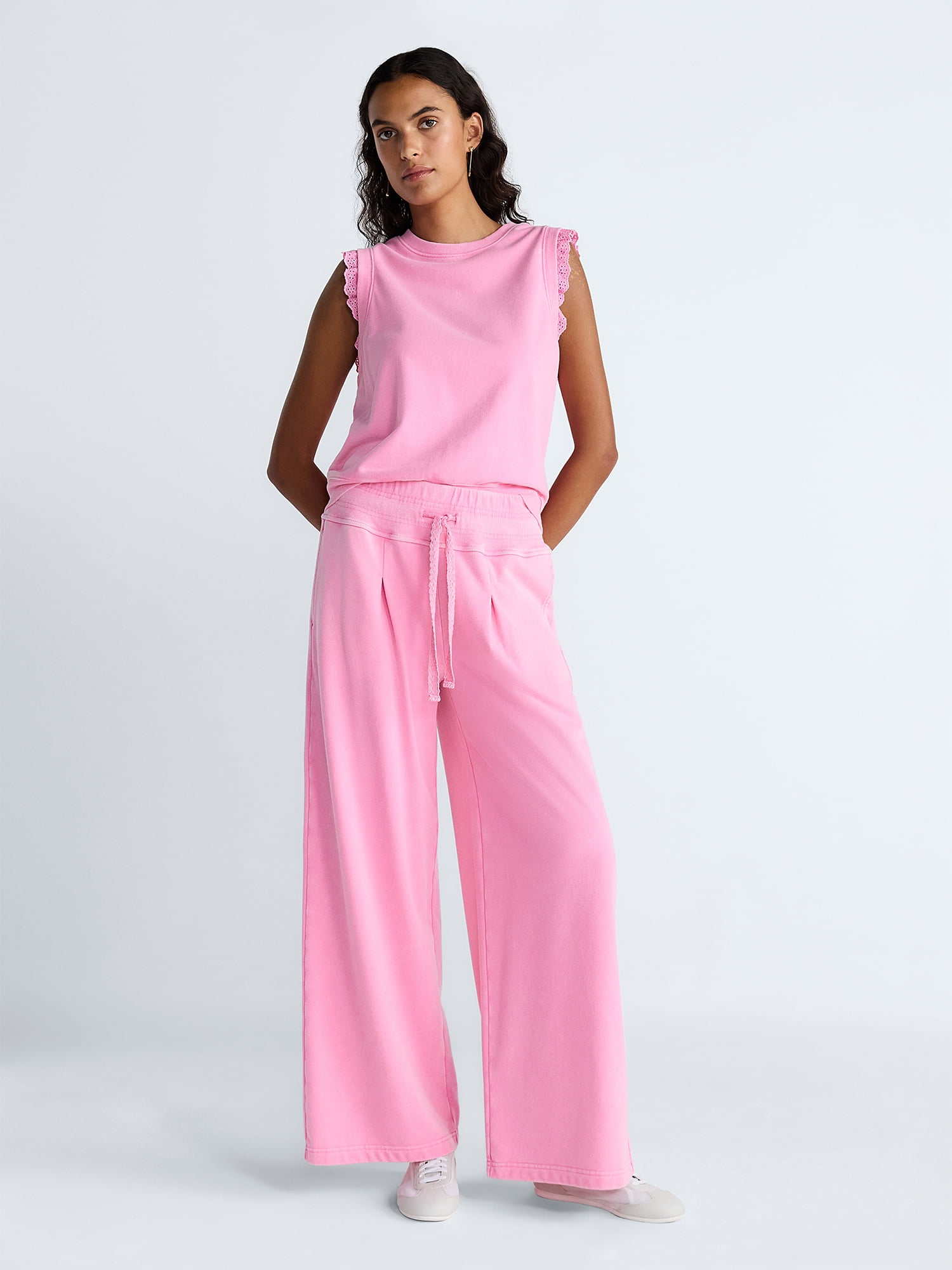 Scoop Women's Sleeveless Ruffle Top, Sizes XS-XXL