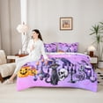 thumbnail image 5 of Homewish Cute Witch Cat Monogram X 7-Piece Twin Bedding,Spooky Halloween Pumpkin Lantern Bedding Comforter Set,Halloween Reversible, 5 of 8