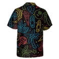 thumbnail image 3 of Funny Multi Color Neon Pattern On Black Hawaiian Shirt S-5XL, 3 of 5