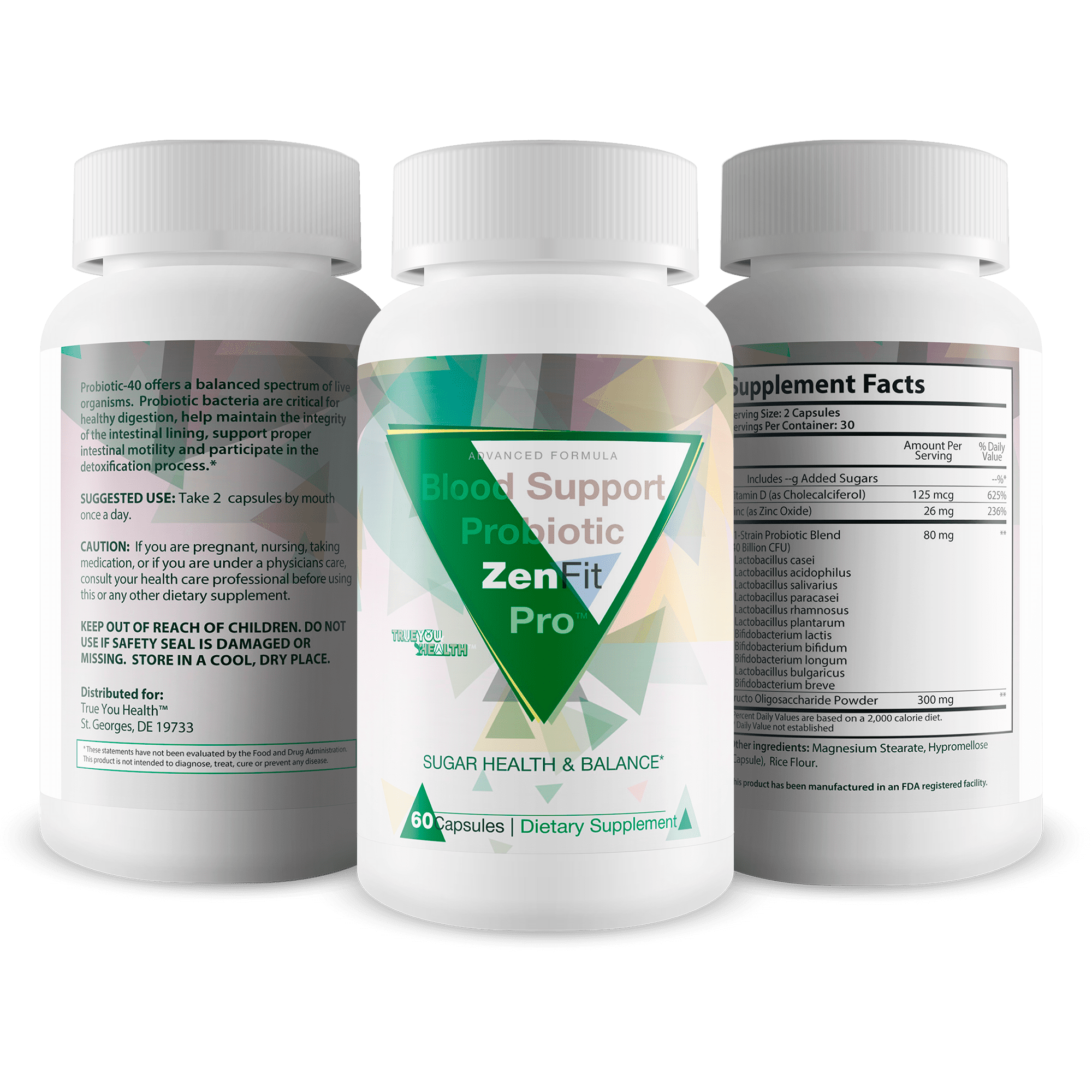 Blood Support Probiotic Zenfit Pro - Our Best Probiotic Blood Support Supplement - Promote Sugar Health & Blood Balance - Blood Support Pills - Probiotic Blood Capsules - Sugar Health Blood Health