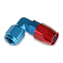 Earl's 90 Degree Swivel-Seal® Hose End -10 AN - Red/Blue - Clamshell Package