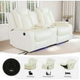 thumbnail image 4 of Multifunction Power Air Leather Recliner Loveseat + 2 Chairs Set with LED Lights, Living Room Furniture, Reclining Sofa, loveseat, Chair with USB Port/Storage, 4 of 8