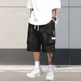 thumbnail image 2 of Dresfit Mens Camo Shorts Long Drawstring Cargo Shorts Summer 2026 Loose Work Carpenter Shorts Camouflage Knee Length Baggy Hiking Cropped Pants 2XL, 2 of 6