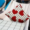thumbnail image 6 of Valentines Pillow Covers 18x18 Inch, Black Polka Dot Red Love Heart Throw Pillows Case, Valentine's Day Anniversary Decorative Cushion Covers Farmhouse Outdoor Decor for Home Sofa Bed Valentine Gift, 6 of 6