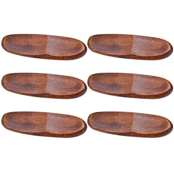 BESTOYARD Chopstick Spoon Rest Rustic Design Wood 6Pcs