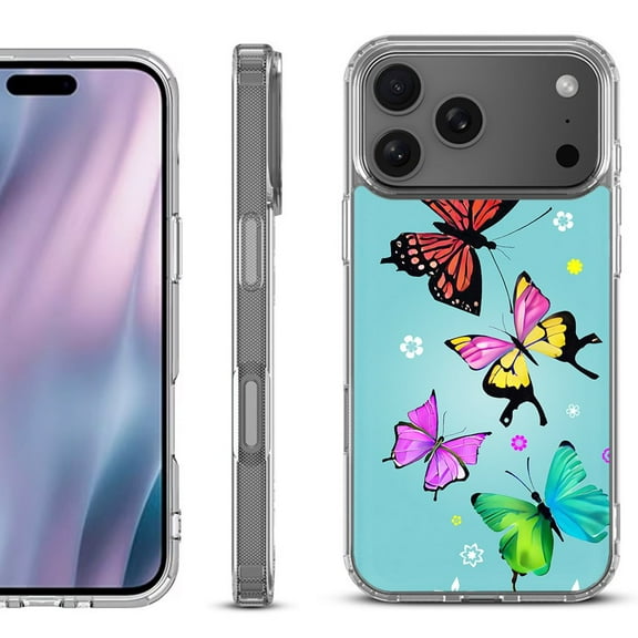 For iPhone 17 Pro Max Protective Shockproof Phone Case, by OneToughShield - Butterfly