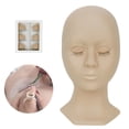 thumbnail image 4 of Joernso 1 Set Mannequin Head with Eyelids Eyelash Practice Silicone Makeup Training Mannequin Head for Beginner, 4 of 8