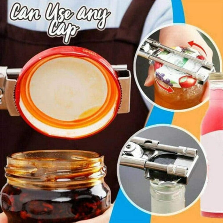 Adjustable Jar Opener Stainless Steel Lids Remover S Shape Easy To