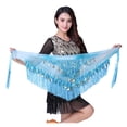 thumbnail image 4 of Women's Belly Dance Belt Waist Belly Dance Tassels Triangle Hip Scarf With Coin Sequins, 4 of 4