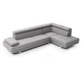 thumbnail image 3 of Contemporary Home Living Adjustable Faux Leather L Shape Sectional Sofa - 109" - Gray, 3 of 4