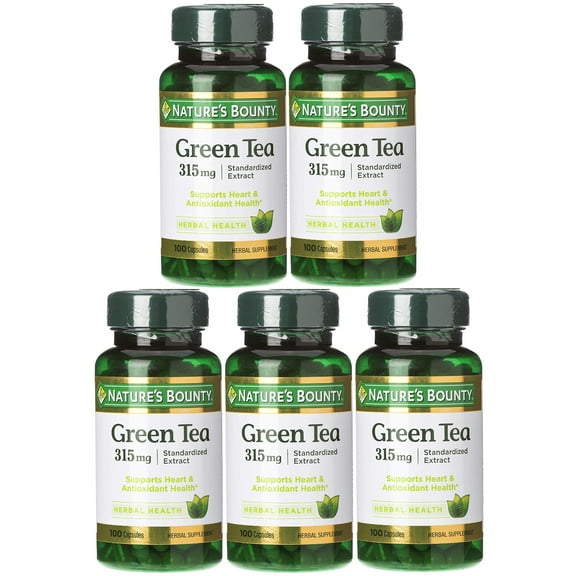 Nature's Bounty Green Tea Extract Capsules, 315 Mg, 100 Ct (5 pack)