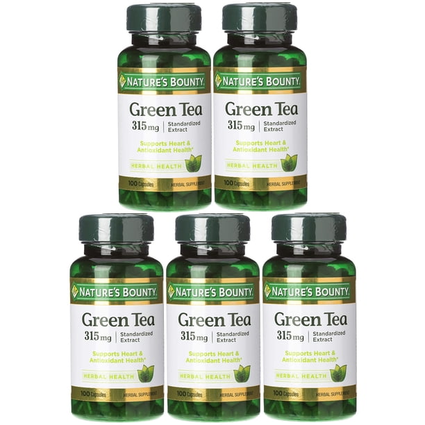 Nature's Bounty Green Tea Extract Capsules, 315 Mg, 100 Ct (5 pack