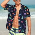 thumbnail image 5 of Picia Space Dinosaur Gentle Cotton Regular Fit Short Sleeve Casual Hawaiian Shirt for Men-Large, 5 of 9