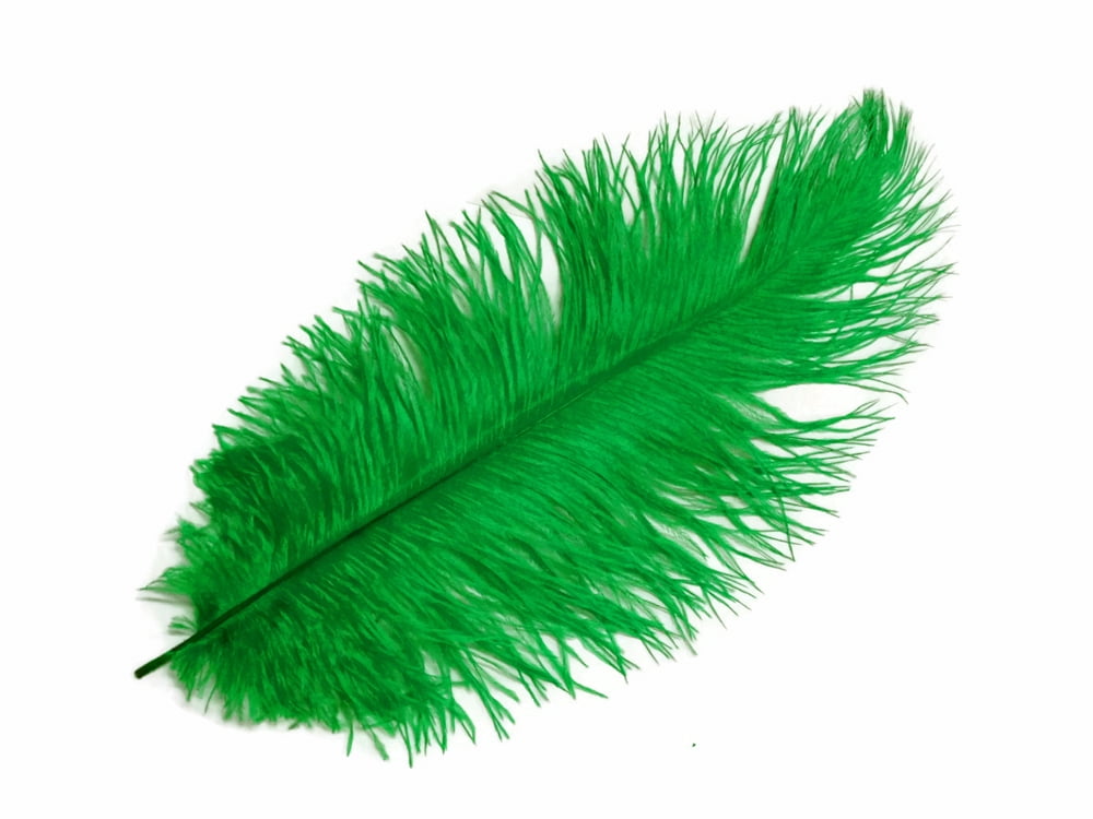 1/2 Lb 1417" Kelly Green Ostrich Large Drab Wholesale Feathers (Bulk