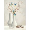 thumbnail image 2 of van der Valk, Karin 11x14 White Modern Wood Framed Museum Art Print Titled - Willow Twigs With Blue Flowers, 2 of 4