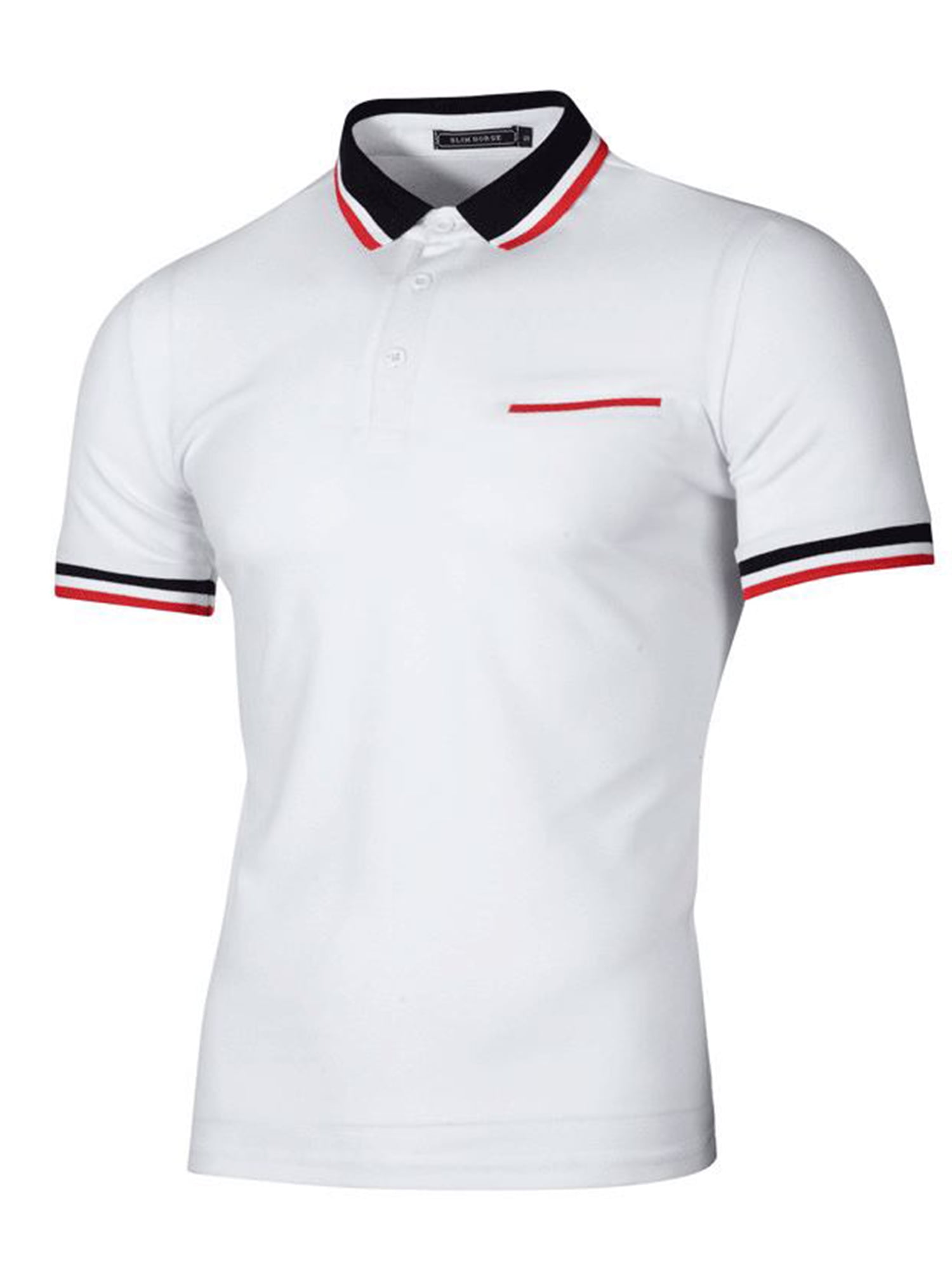 kussen zout opgroeien Lumento Men Solid Color Short Sleeve Polo Shirt Casual Comfy Golf Tennis  Tops Shirts Black XXL - Walmart.com