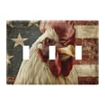 thumbnail image 2 of Dailycode Light Switch Plate Covers 2 Gang Wall Plate Plastics Outlet Covers for Kitchen Home Office Decor Vintage Chicken with American Flag, 2 of 8