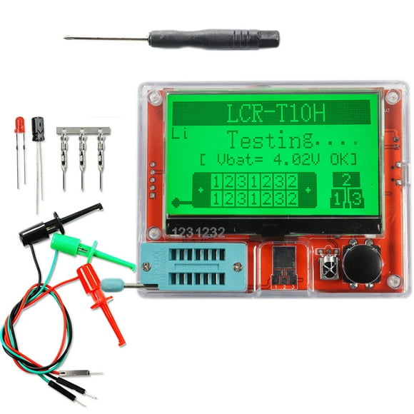 LCR-T10H Transistor Meter Multi-Function Capacitance Resistance Tester Large Screen Graphic Display Transistor Meter for Diode Capacitor Resistor Transistor