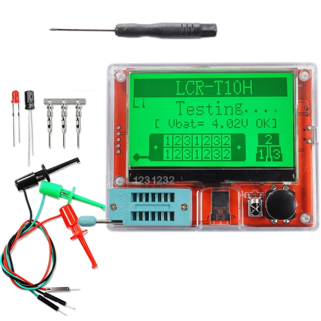 Riwcyla LCR,T10H Transistor Meter Multi,Function Capacitance Resistance Tester Large Screen Graphic Display Transistor Meter for Diode Capacitor Resistor Transistor