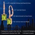 thumbnail image 2 of Gem Stone King 18K Rose Gold Plated Silver Green Peridot Dangle Earrings for Women (3.20 Cttw, Gemstone August Birthstone, Emerald Cut 8X6MM), 2 of 6