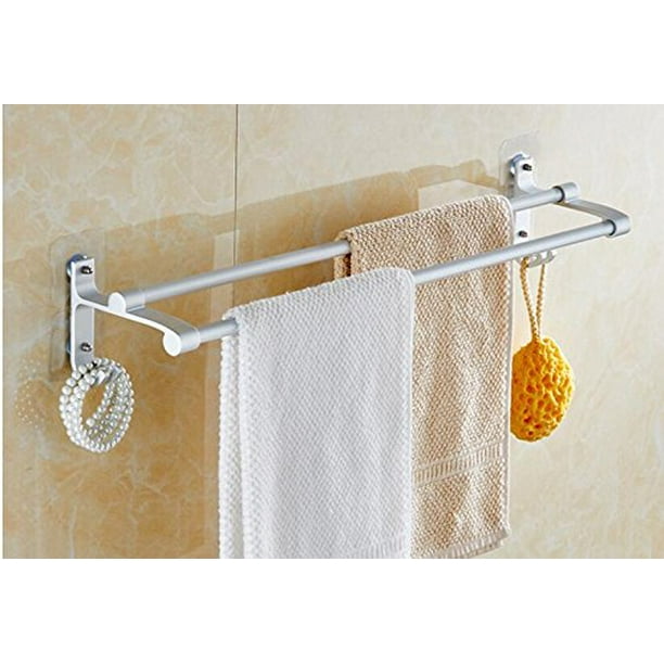 XMONE No Drill Towel Bar Aluminum Alloy Bathroom Bath Towel Rack with