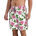 thumbnail image 2 of Cauagu Rose Flowers Print Men's Swim Trunks,Hawaiian Bathing Suit Swimsuits Beach Shorts with Pockets for Men Quick Dry Swimming Board Shorts-XX-Large, 2 of 6