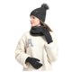 thumbnail image 3 of Sombreros de mujer de moda casual de invierno que mantienen el calor sólido conjunto de gorro de punto bufanda guante mujer sombrero de acrílico, 3 of 6