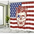 thumbnail image 5 of Ambesonne American Flag Shower Curtain, Skull Flowers, 69"Wx84"L, Red White, 5 of 5