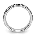 thumbnail image 2 of Sterling Silver Stackable Expressions Black Enamel Love Ring Size 6, 2 of 5