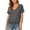 A#Grey727, variant on Puliio Womens V Neck Short Sleeve Blouse Solid Color Banded Hem Soft Comfort Casual Daily Tunic Top